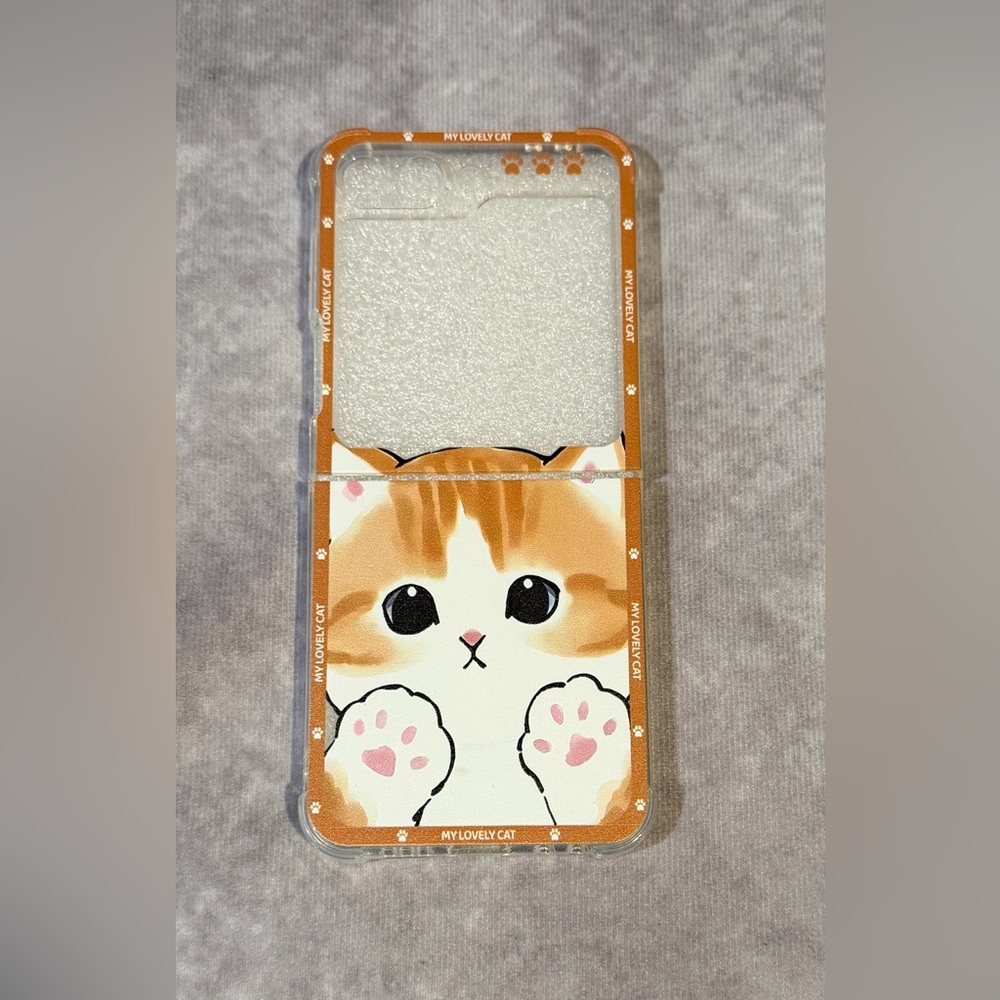 Orange Cute Cat Samsung z flip 6  Phone Case